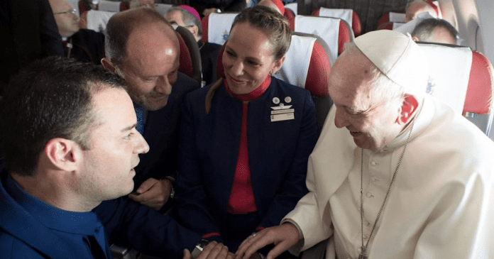PopeFrancisAirplaneMarriage